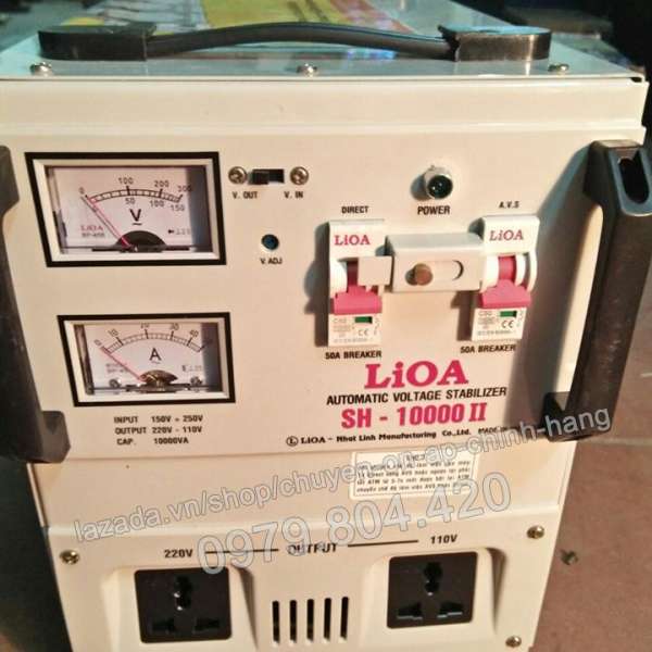 Ổn Áp Lioa 10KVA 1 Pha Dải 150-250V, Thế Hệ II 100% Dây Đồng