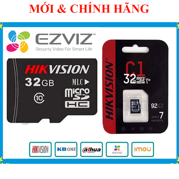 Thẻ nhớ hikvision 64gb 32gb 92mb/s quay video full hd, kioxia
