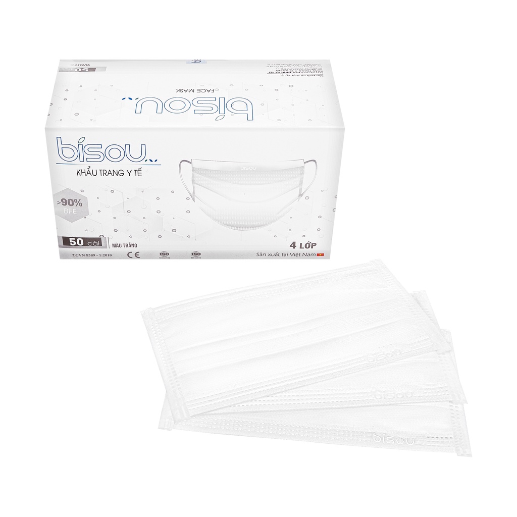 Khẩu trang y tế cao cấp 4 lớp hiệu Bisou