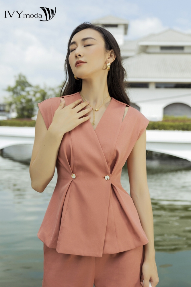 [SINH NHẬT SALE XỊN | VOUCHER GIẢM 100K - MUA 3 GIẢM THÊM 10%] Áo Peplum xẻ vai IVY moda MS 16M7696