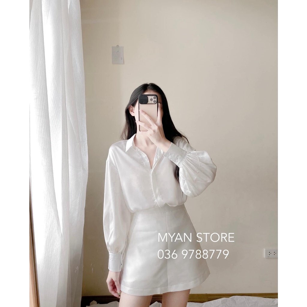 Áo sơ mi cổ đức nẹp che AVN082102
