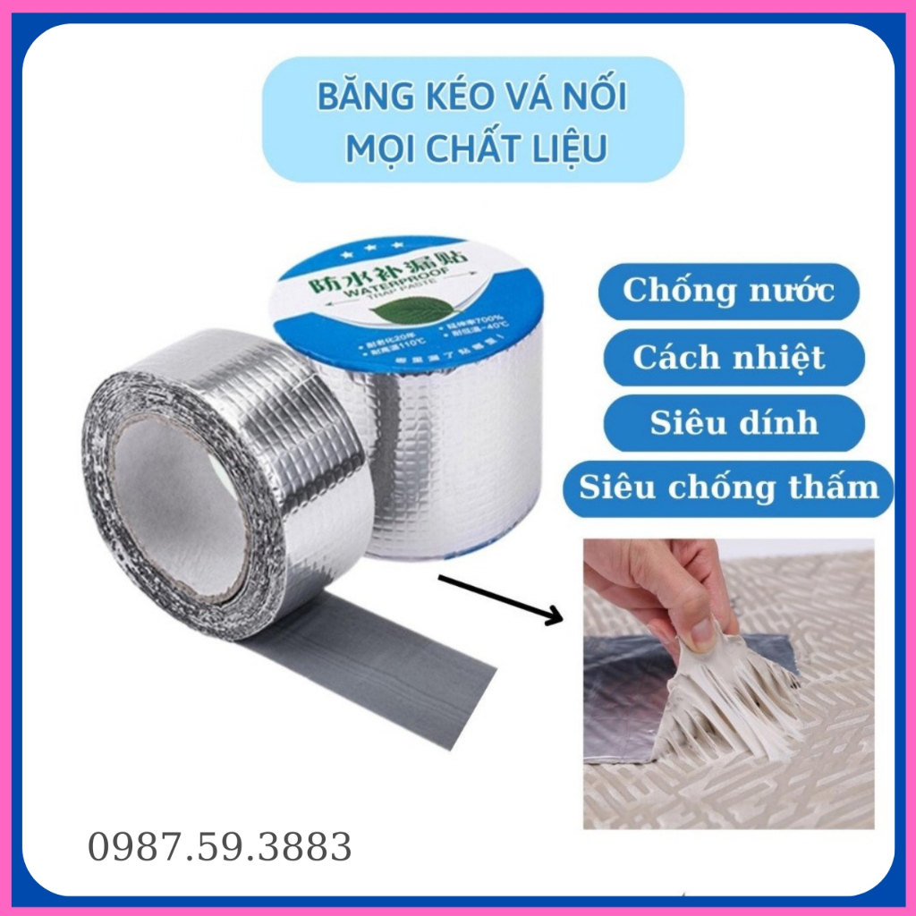 Băng keo vá ống nước, miếng dán chống thấm nước siêu dính đàn hồi tốt