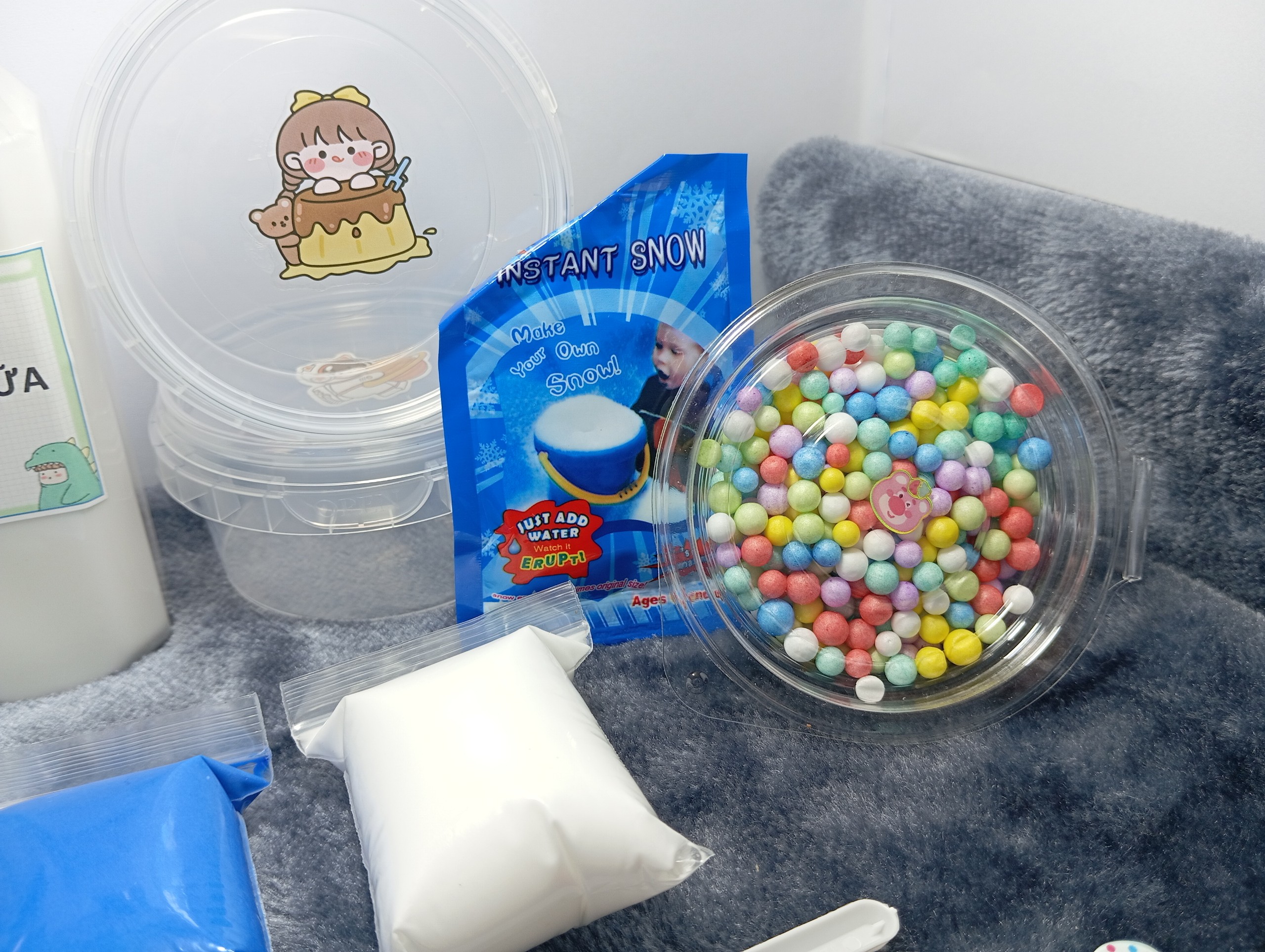 BỘ KIT LÀM SLIME MÂY SLIME BƠ SIZE TO CAO CẤP