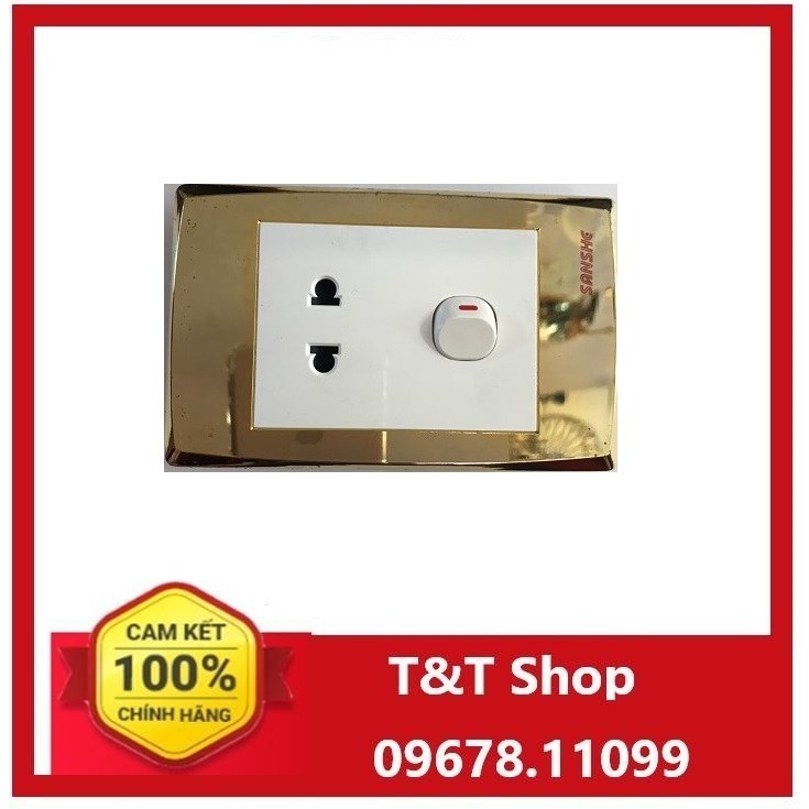 Mặt ổ cắm + công tắc Sanshe âm tường
