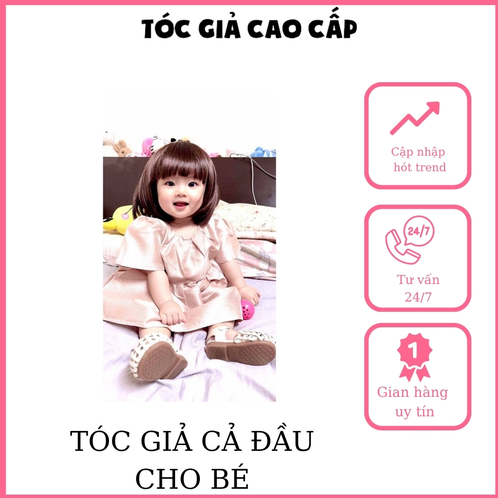 Tóc giả nguyên đầu cho bé, cúp vai
