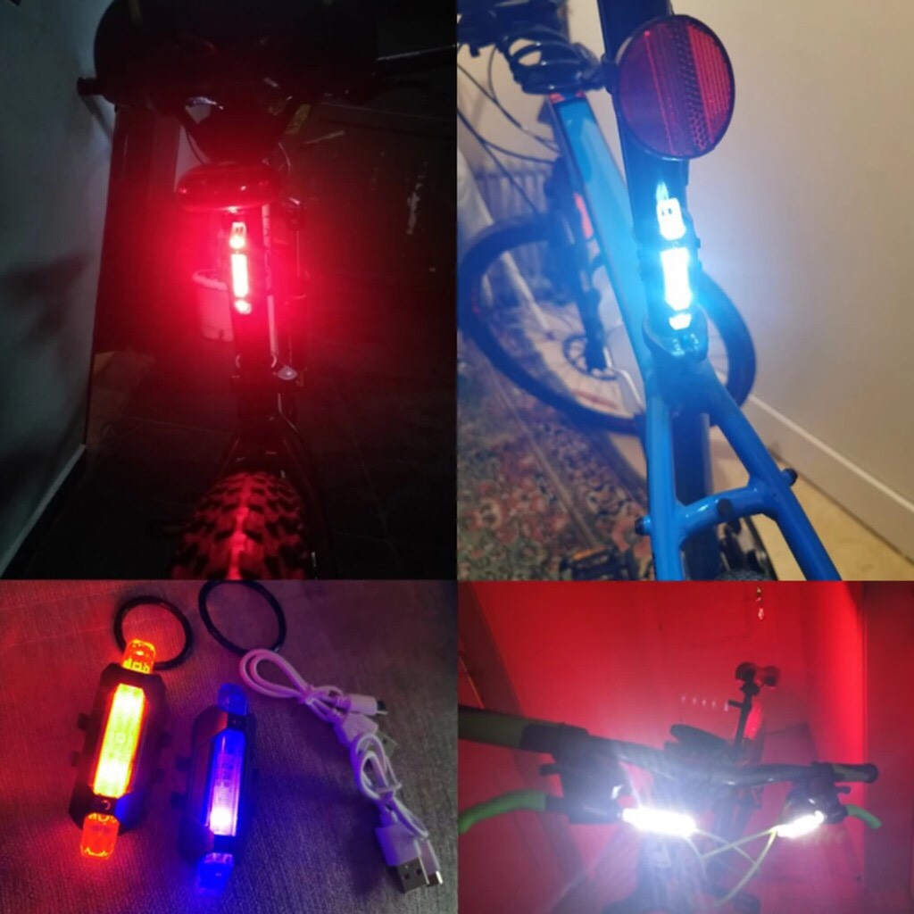 Đèn Xe Đạp Hậu 5 Bóng Led Sạc USB