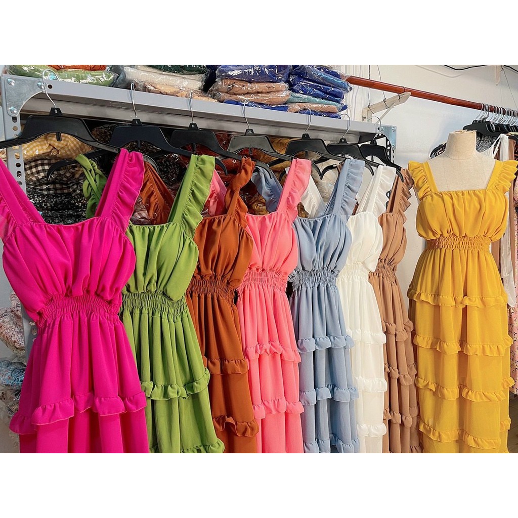 Đầm maxi 5 tầng tiểu thư cực xinh