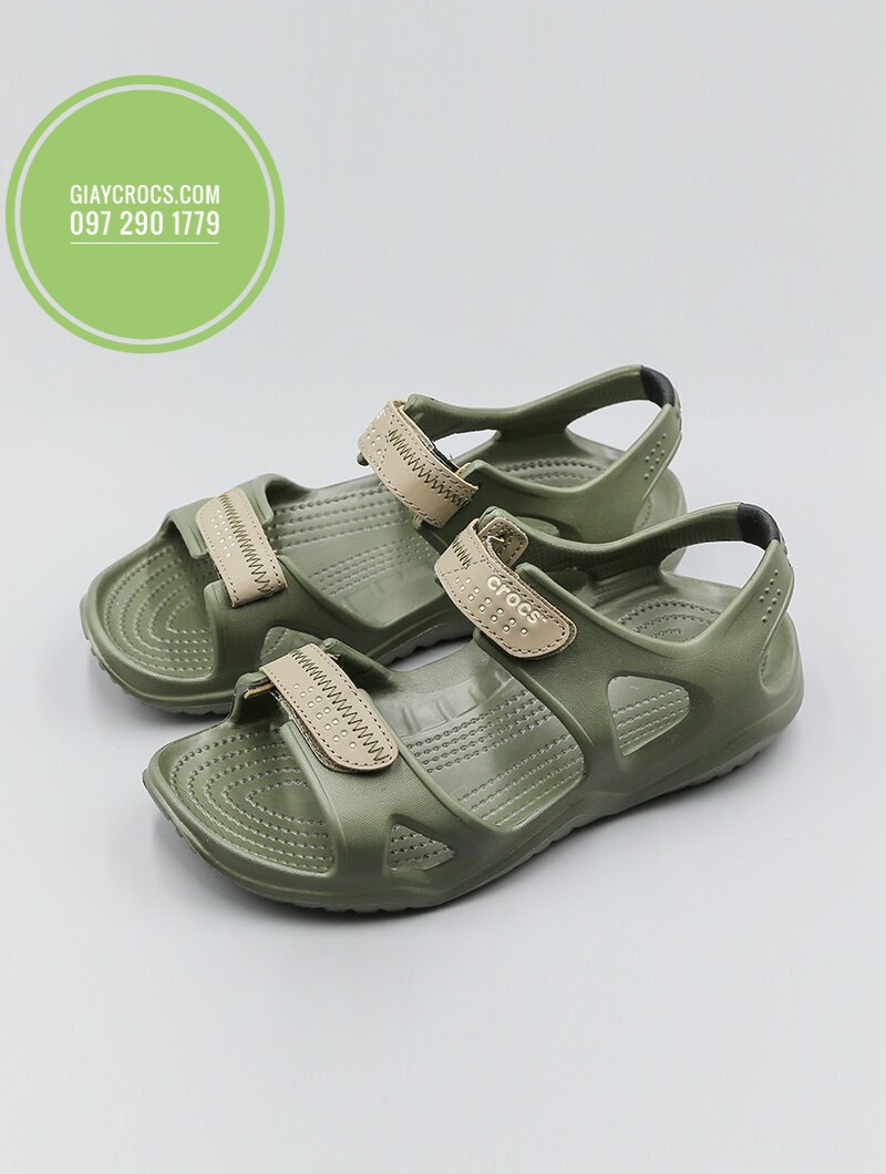 Sandal Crocs Nam Swiftwater River Màu Rêu
