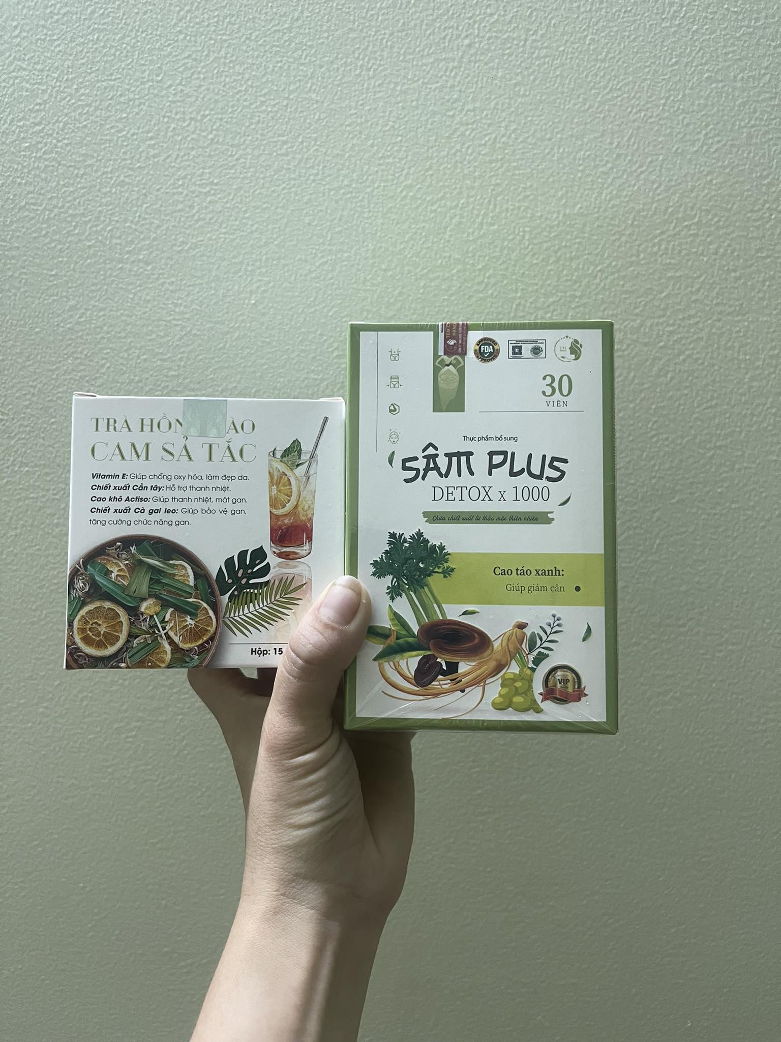 ( hàng chính hãng ) kẹo giảm cân sâm plus . 30 kẹo và 15 trà