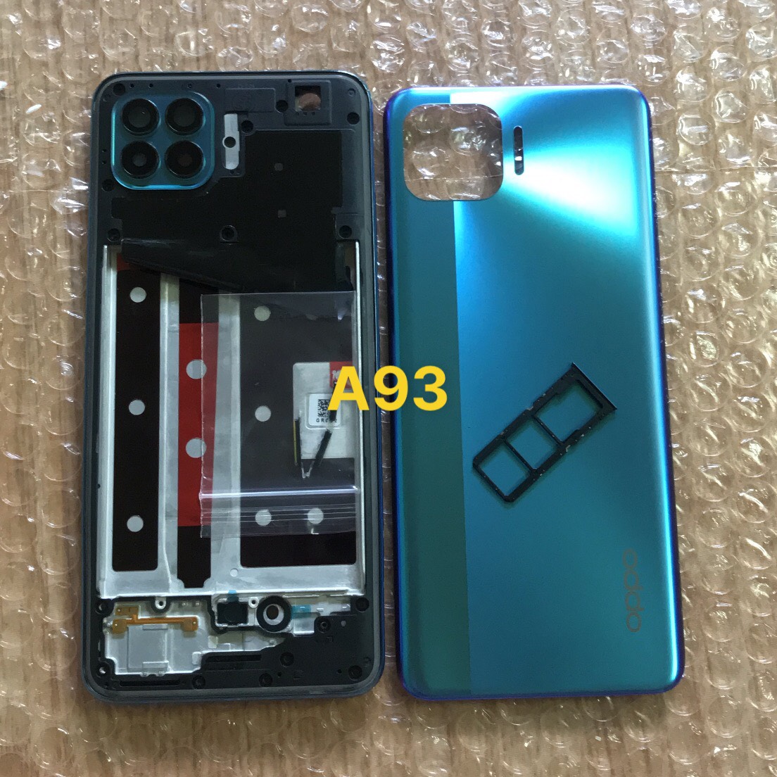 Bộ vỏ Oppo A93 zin (kèm kính camera .nút bấm)