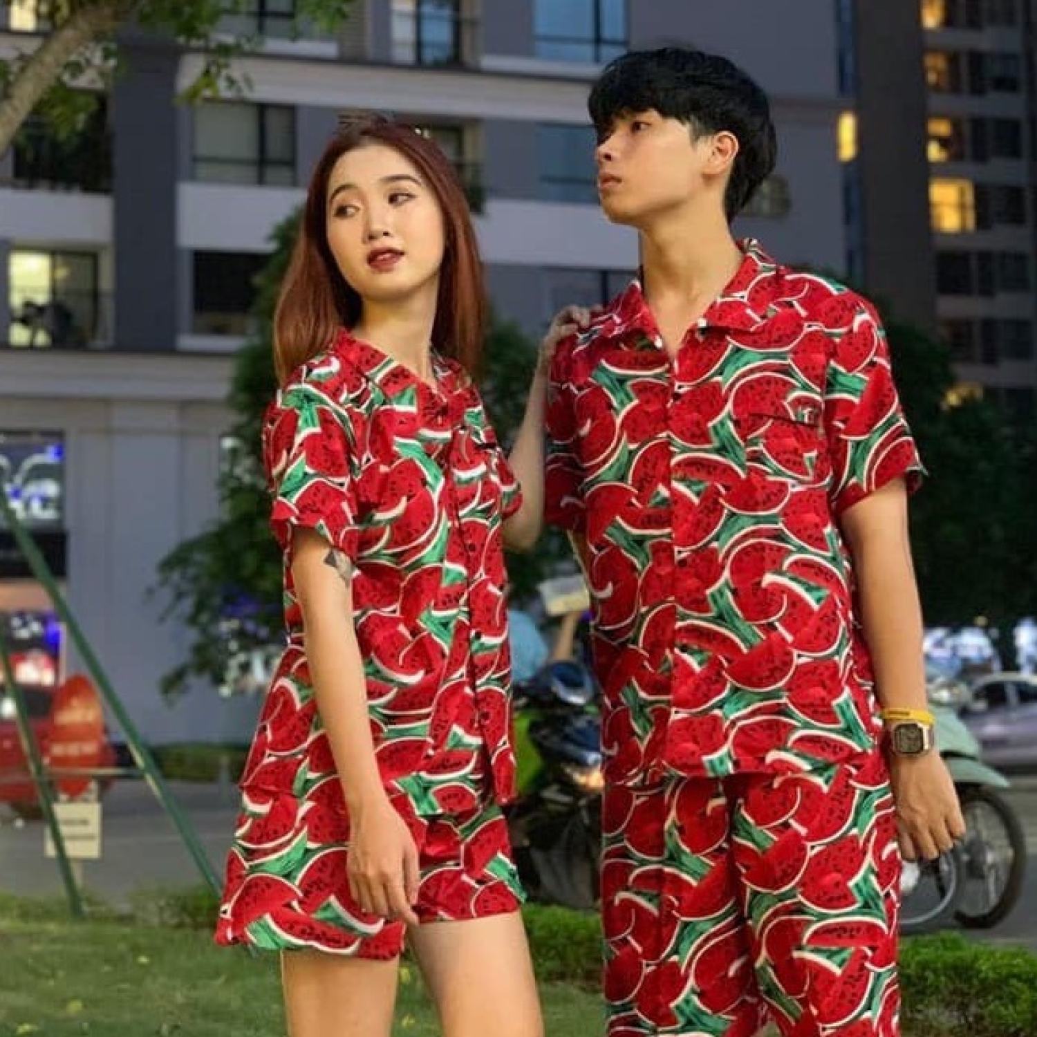 10. Sét quần áo trái cây - Dưa hấu, chuối, cam
