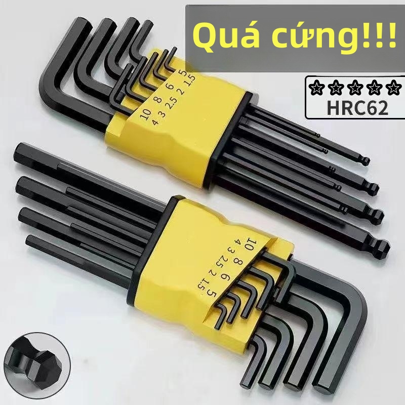 Bộ cờ lê lục giác cacbua cao S2 công cụ tuốc nơ vít hộp đa chức năng lục giác,lục giác xịn Độ cứng cao Cr-V,Bộ cờ lê lục giác Đa chức năng