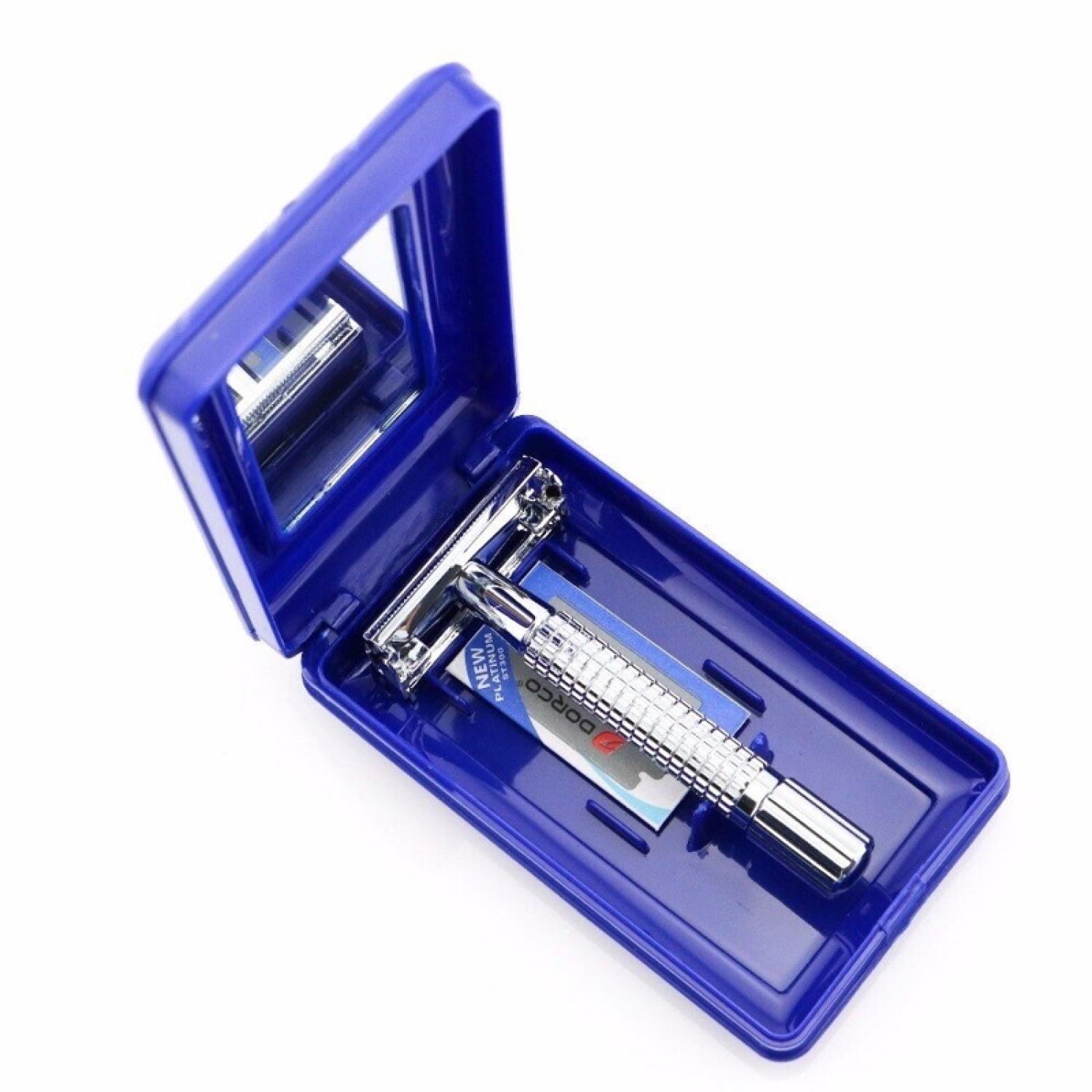 Cán dao cạo râu inox cao cấp cổ điển weishi 9036-g kèm lưỡi lam