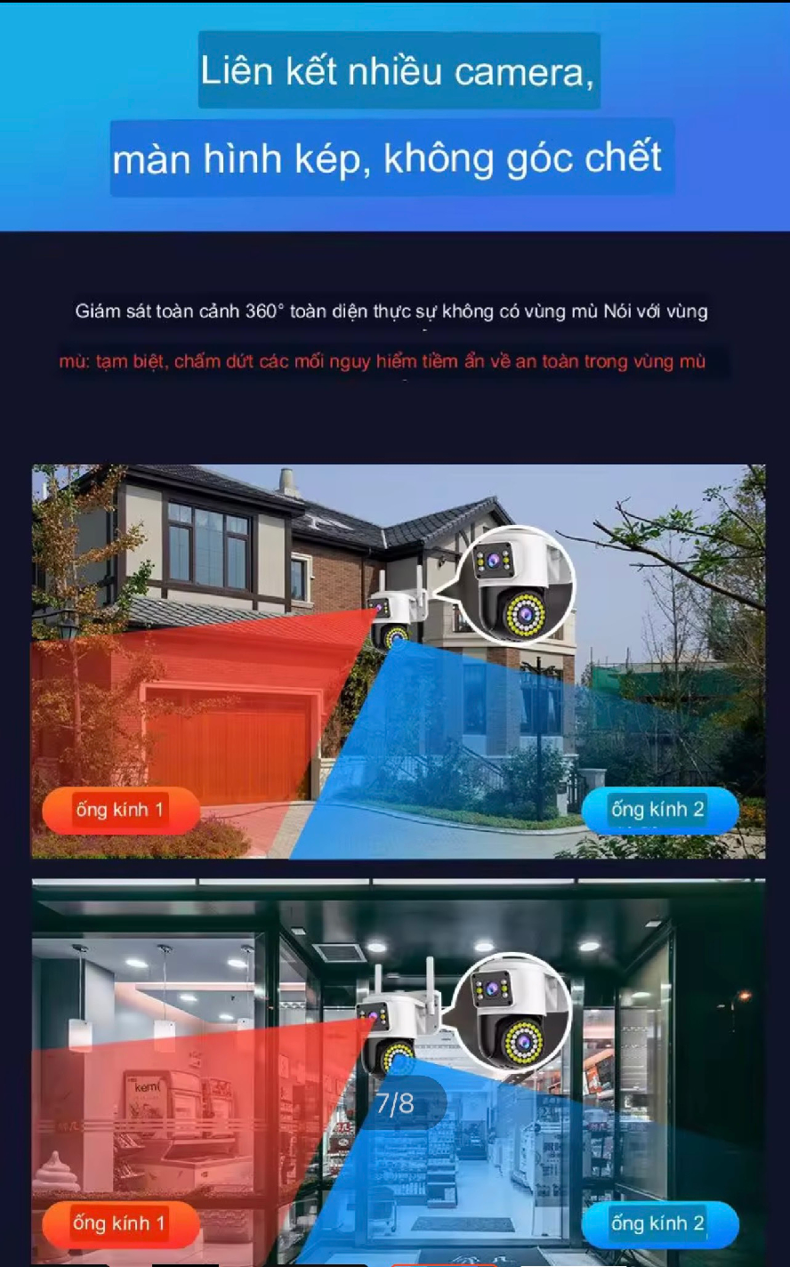 Camera Ip Yoosee YS2in1 (1 Cam 2 Màn Hình), Camera Wifi Không Dây Ngoài Trời, Phát Hiện Chuyển Động Và Theo Dõi Tự Động, Chống Thấm Nước, Chống Nắng Và Chống Bụi, Tầm Nhìn Ban Đêm Rõ Ràng