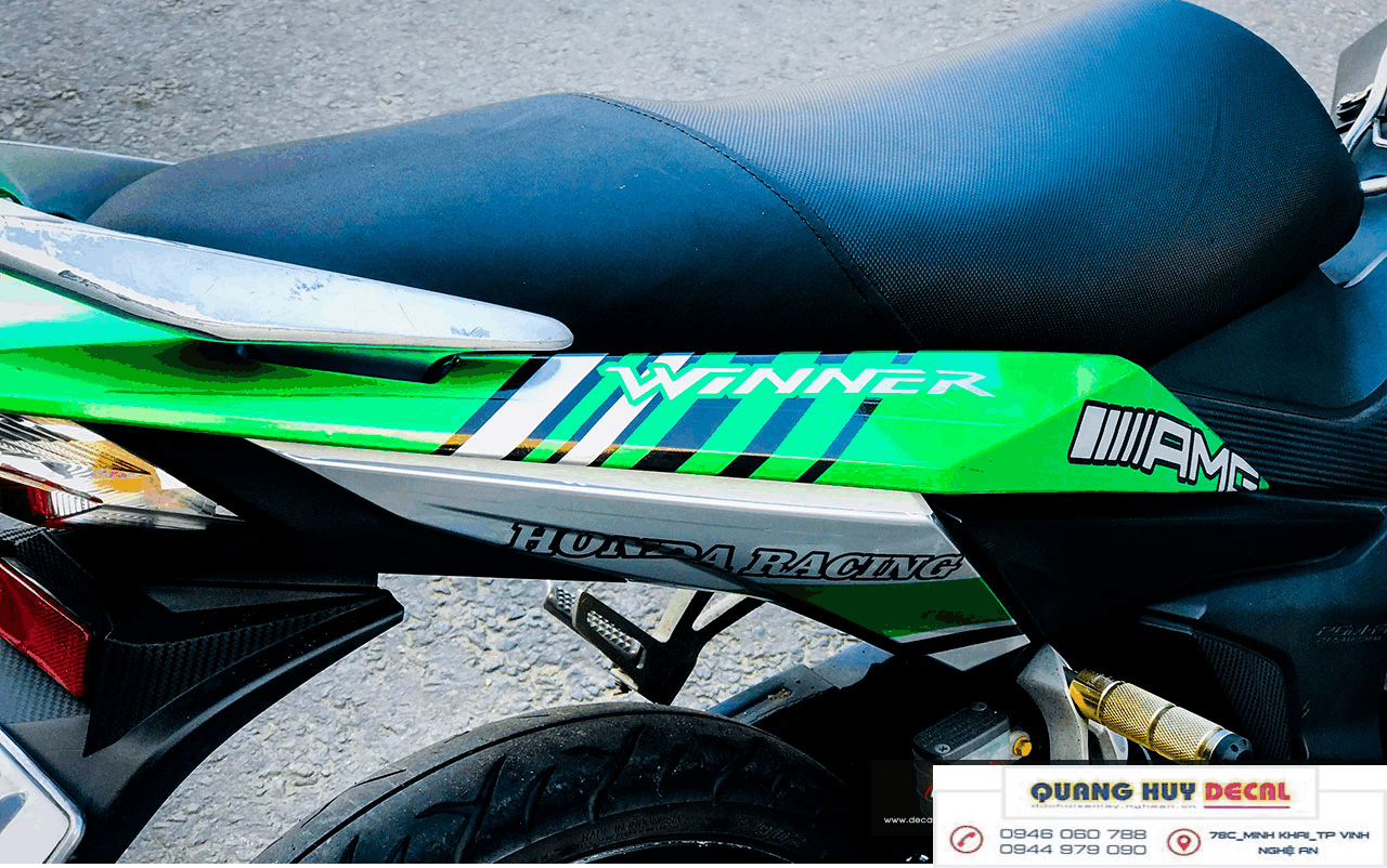 Tem trùm xe winner  xanh bạc chế đẹp  - Tem dán xe máy winner  theo yêu cầu -tem xe winner xanh bạc rẻ đẹp chất