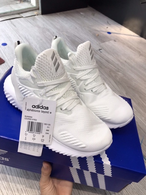 [ Tặng Hộp Hãng ] Giày Thể Thao Sneaker Nam Nữ Alphabounce Màu Trắng
