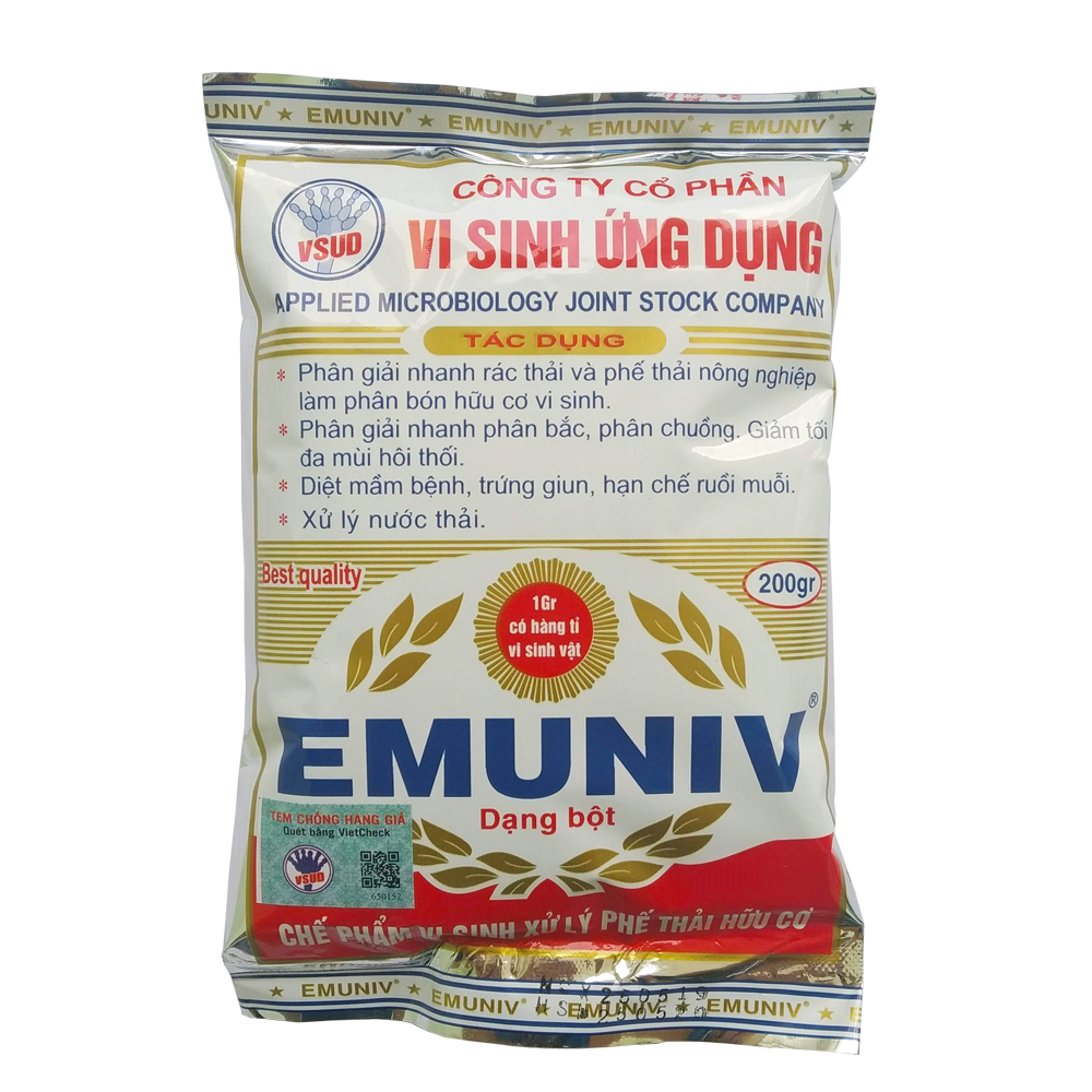Chế Phẩm Ủ Phân Và Rác Thải Emuniv Gói 200 Gram