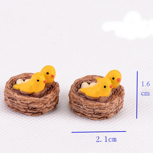 mô hình tiểu cảnh " tổ chim nhỏ mini" trang trí sen đá, sân vườn/ chậu cây, dyi, terrarium