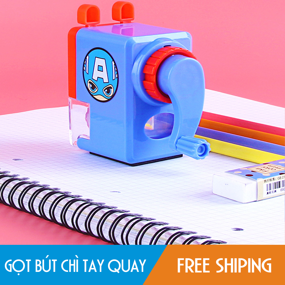 Gọt bút chì tay quay hình siêu nhân, chuột Mickey