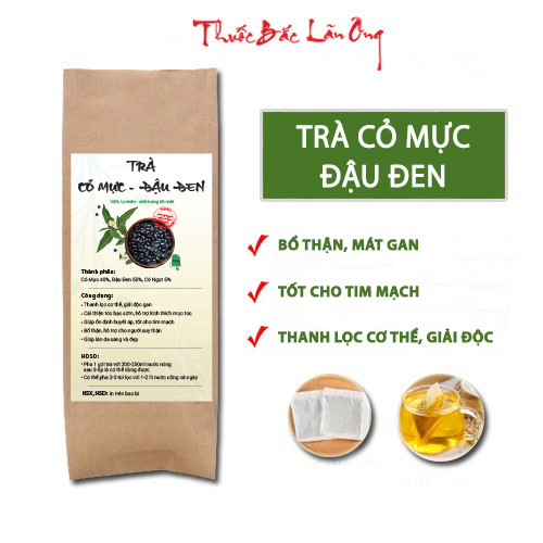 Bổ thận mát gan, Trà cỏ mực đậu đen túi lọc, bịch 30 túi lọc - Lãn Ông
