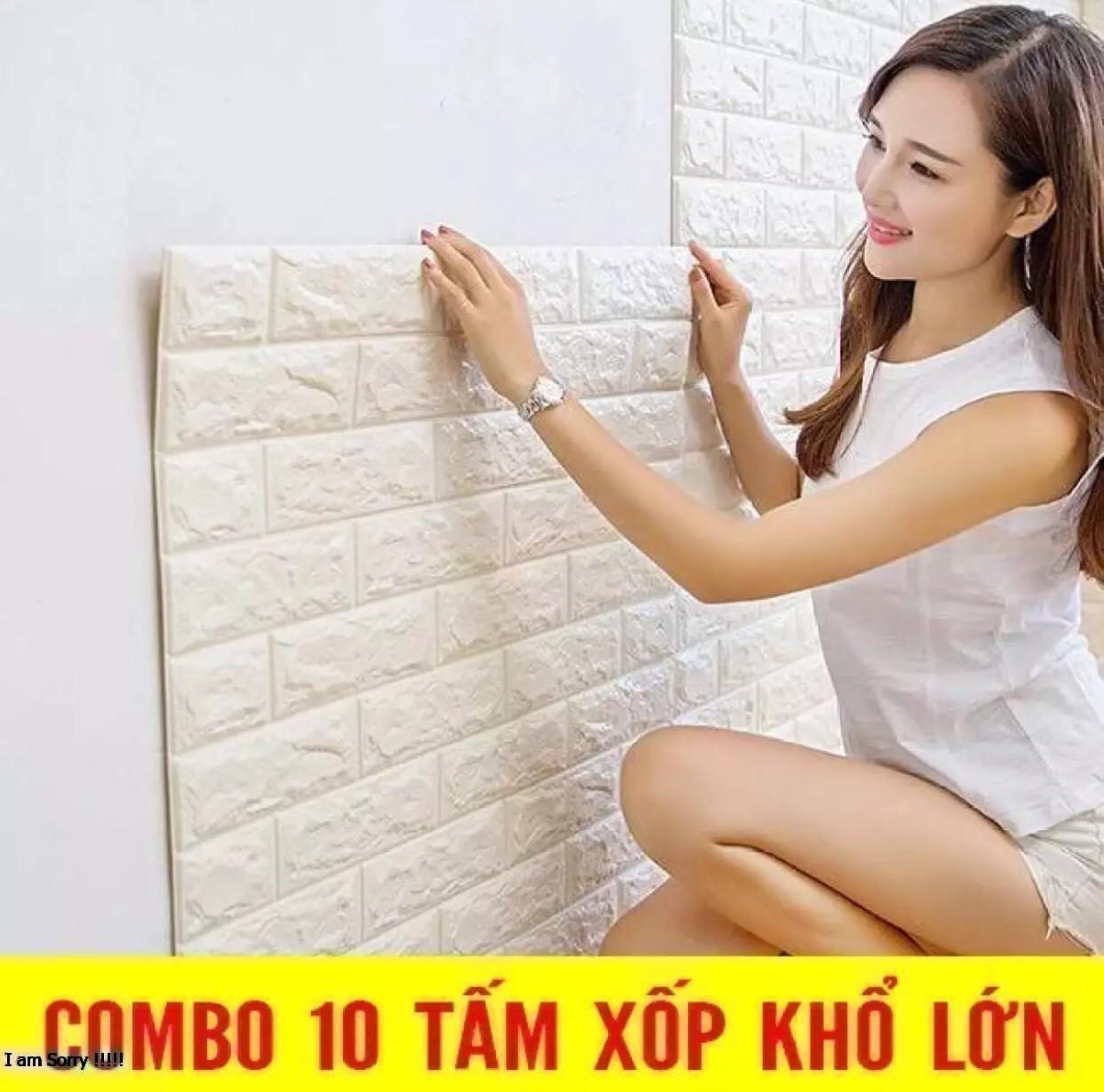 [HCM]Combo 10 Miếng xốp đẹp dán tường cách âm cách nhiệt 3D phong cách Hàn Quốc-khổ 70x77cm MARKET VIETNAM ( nhiều màu đẹp bạn dễ lựa chọn