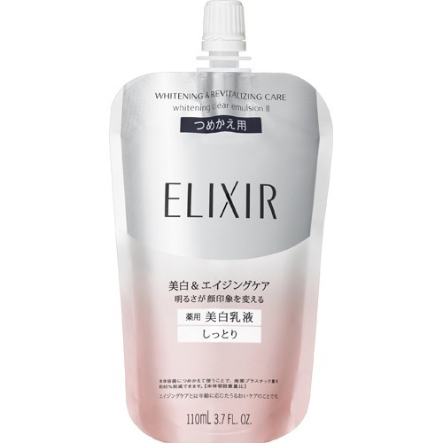 Sữa dưỡng ẩm trắng da Shiseido ELIXIR Whitening Clear Emulsion II (110mL) - (Túi thay thế)