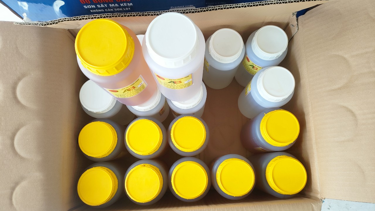 KEO DÁN GỖ 2 THÀNH PHẦN  EPOXY AB BỘ 2KG (1KGA:1KGB)