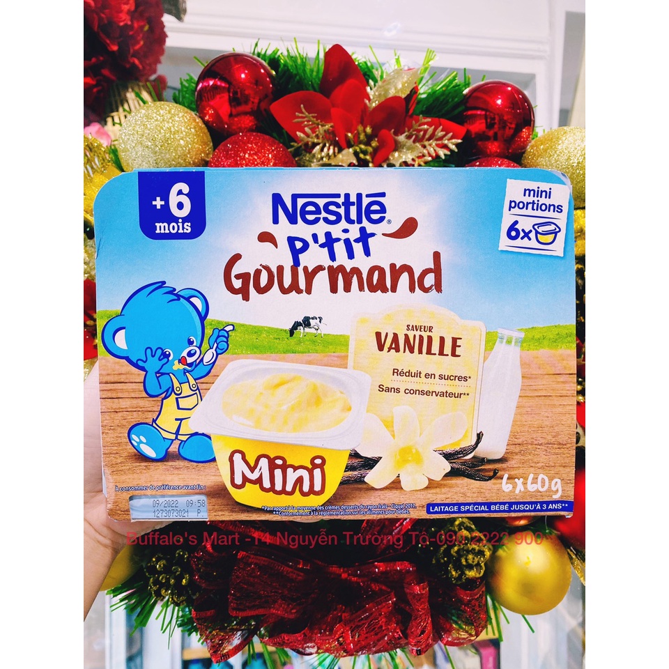 Váng sữa Nestle P tit Gourmand vị vani 6x60g- Hàng nhập khẩu chính hãng
