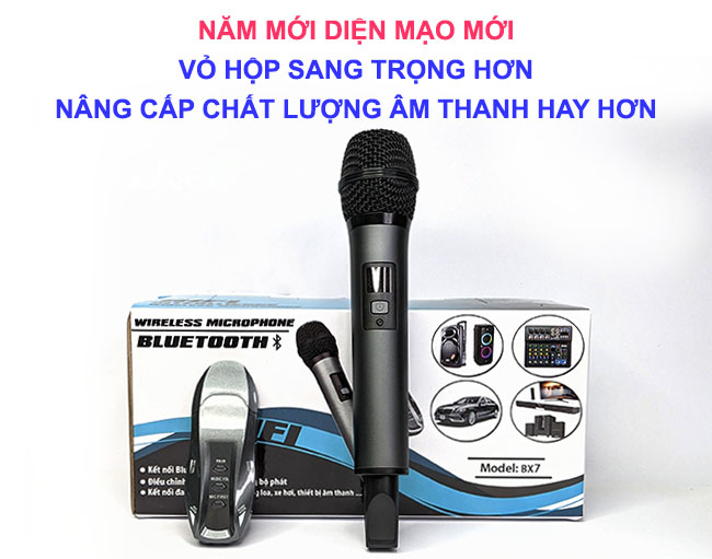 Micro Không Dây Có Echo và Bluetooth K18V BX7, Dùng Cho ô tô, Loa Bluetooth