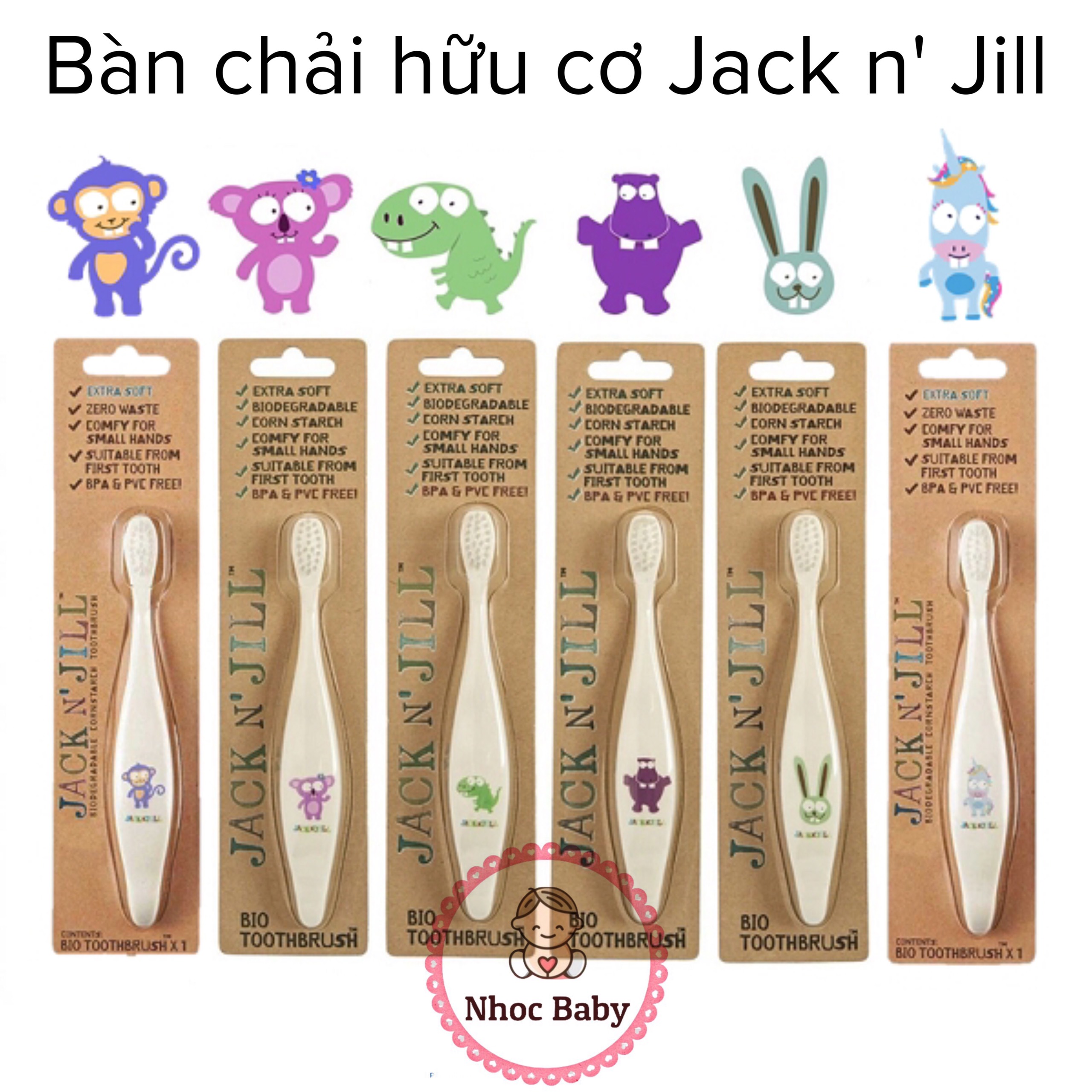 Bàn chải đánh răng Jack N’ Jill cho bé từ 6m+