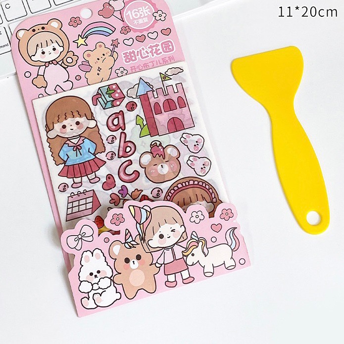 Gói 16 Tấm Sticker Kèm Cây Cán Phẳng