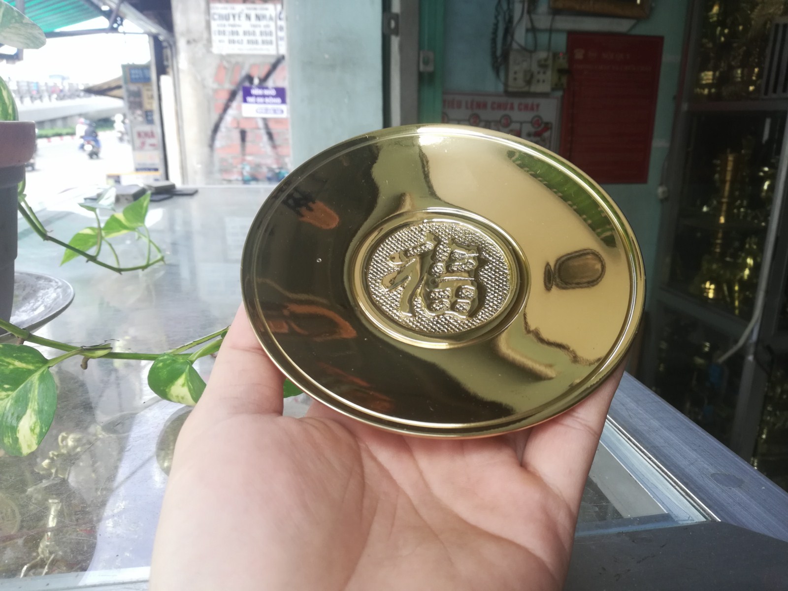 Dĩa đựng trái cây 13cm bé bằng đồng