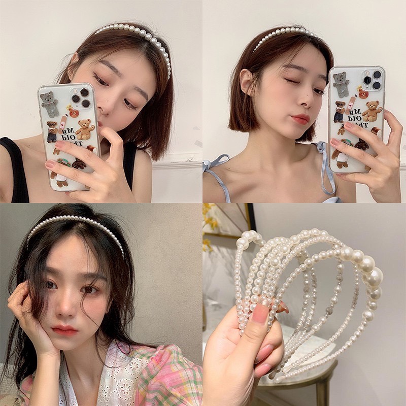 Bờm tóc - băng đô ngọc trai