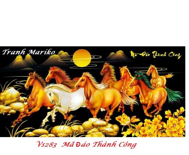 [HCM]Tranh đính đá Mã Đáo Thành Công kích thước lớn ✅150×75 cm -️ VS283 Tranh Mariko- Đá ABC