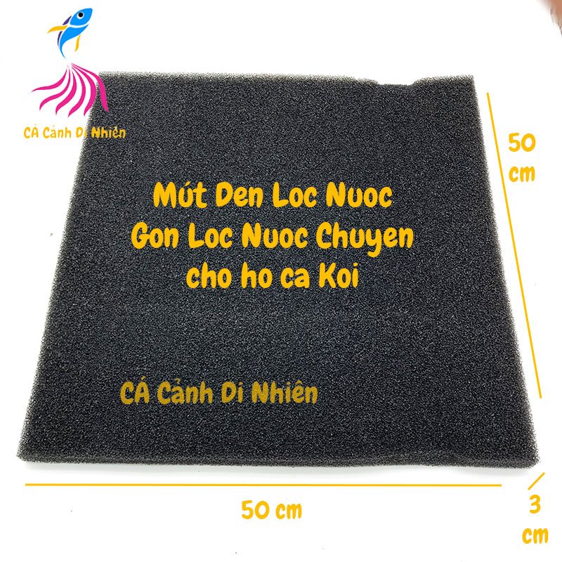 Mút đen lọc nước - Bông gòn đen lọc hồ cá Koi vuông 50x50