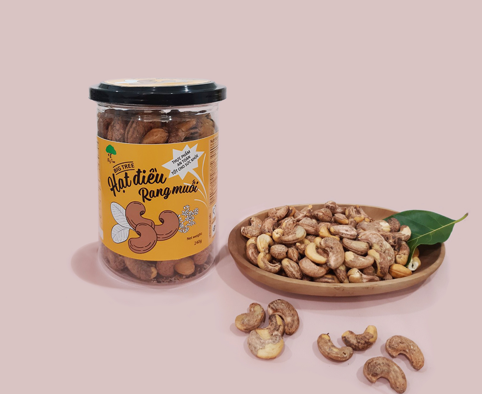 HẠT ĐIỀU RANG MUỐI BÌNH PHƯỚC THƯƠNG HIỆU BIG TREE 240G
