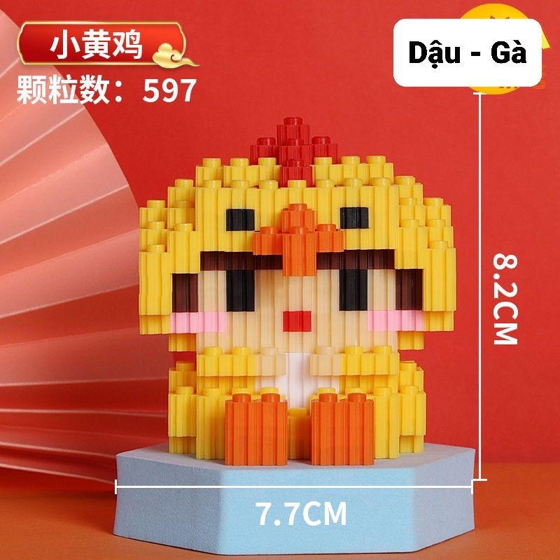 Mô hình lắp ráp lego mini 3d 12 con giáp