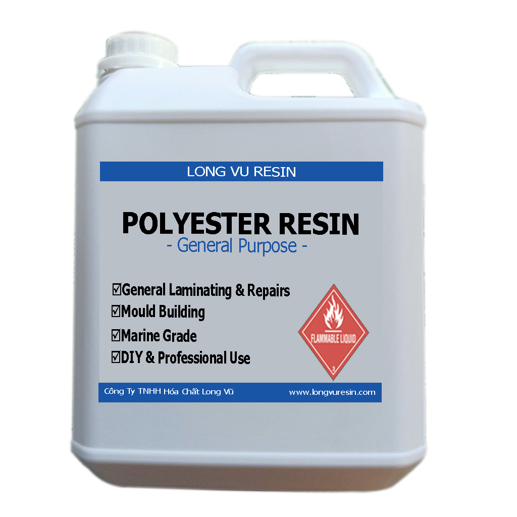 Nhựa Composite 1Kg + Sợi Thủy Tinh 1m2 + Chất Đóng Rắn – Nhựa Hồng - Keo Polyester Resin Bọc Phủ, Làm Khuôn, Chống Thấm Tàu Thuyền