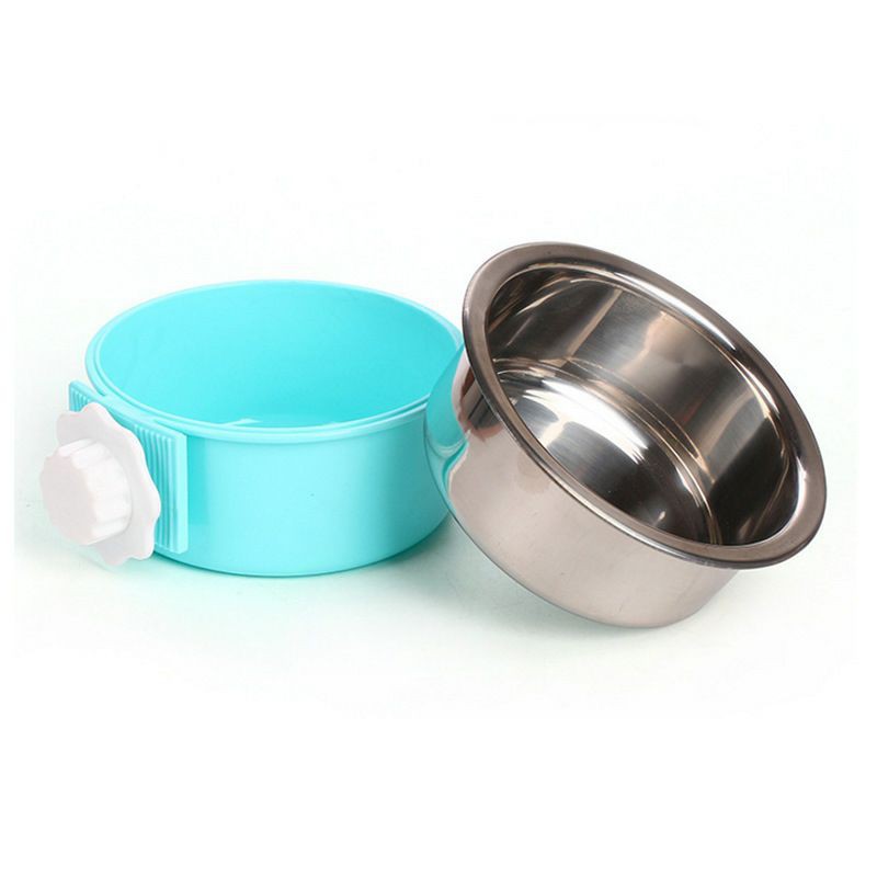 [HCM]Bát Ăn Inox Gắn Chuồng Cho Chó Mèo