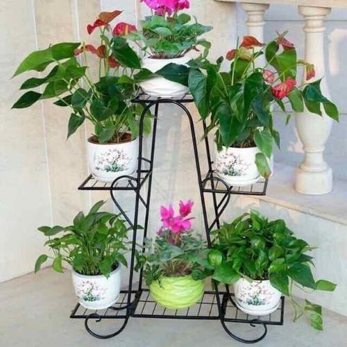 Kệ sắt để chậu hoa , cây cảnh – 4 tầng 6 chậu