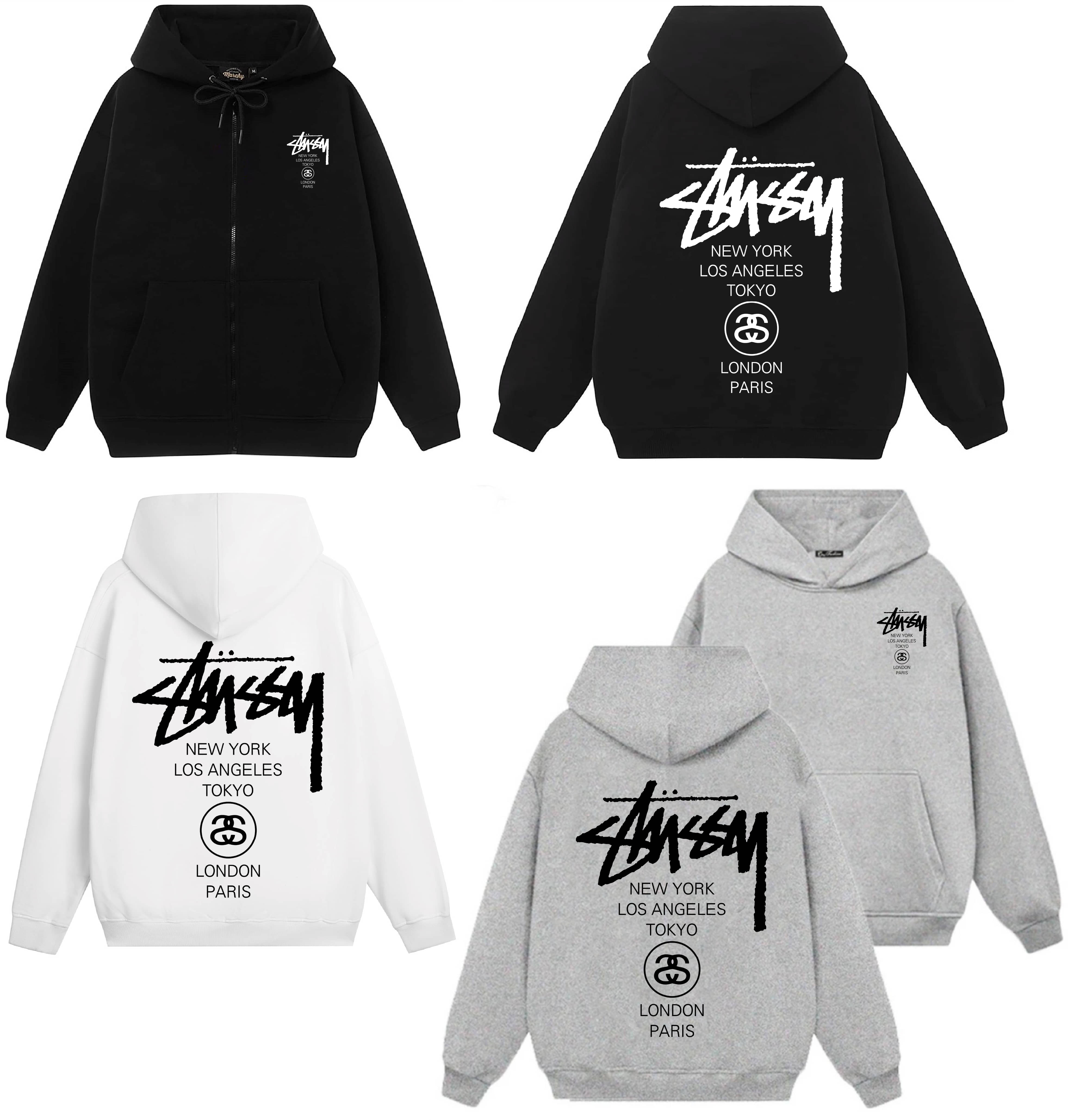 Áo hoodie zip stussy london (nỉ bông)