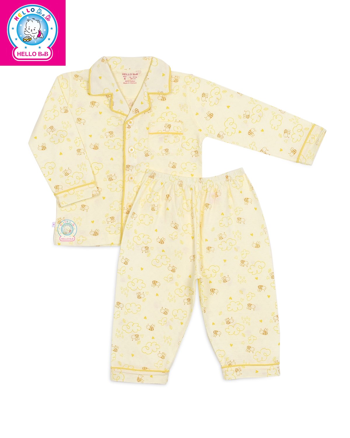 BỘ PYJAMAS BÔNG DÀI BÉ TRAI 0187- HELLO BnB (hình in ngẫu nhiên)