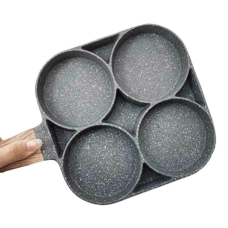 Khuôn Chảo Rán Trứng 4 Lỗ Tròn Loại Dày Hợp Kim Nhôm Đa Năng