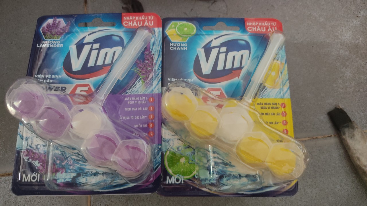 Viên tẩy bồn cầu Vim Power 5  Unilever Vim biển xanh