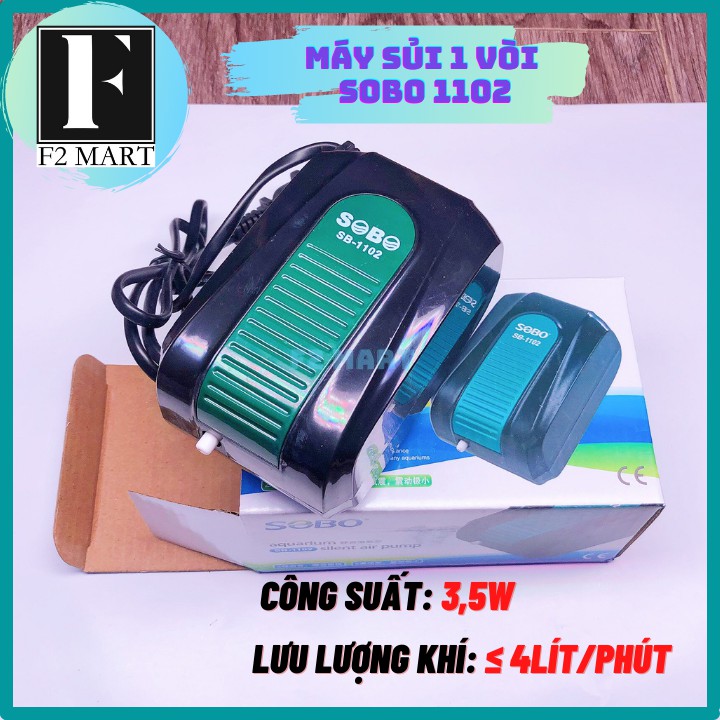 Máy Sủi 1 Vòi Chạy Êm SOBO 1102 (tặng 1m dây sủi và 1 quả sủi)