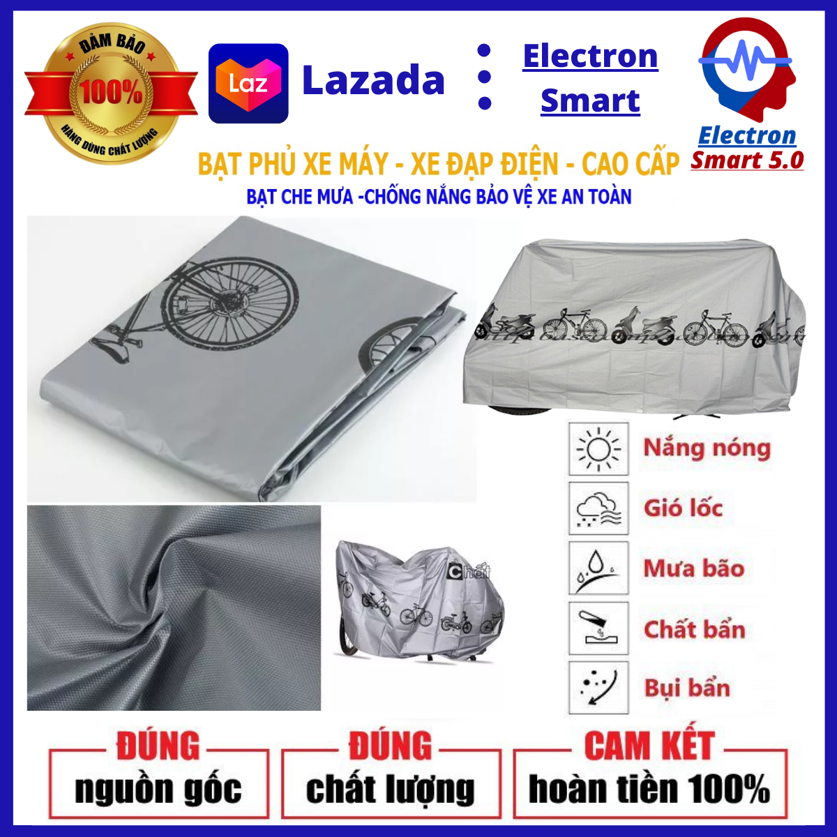 Bạt phủ xe máy - bạt phủ xe đạp - bạt trùm xe điện - áo trùm xe ga, xe số, vải dù pha nilon, chống nắng, chống mưa, bụi bẩn. bạt phủ trùm xe máy full size - áo trùm xe máy - bạt che xe máy cao cấp siêu bền.