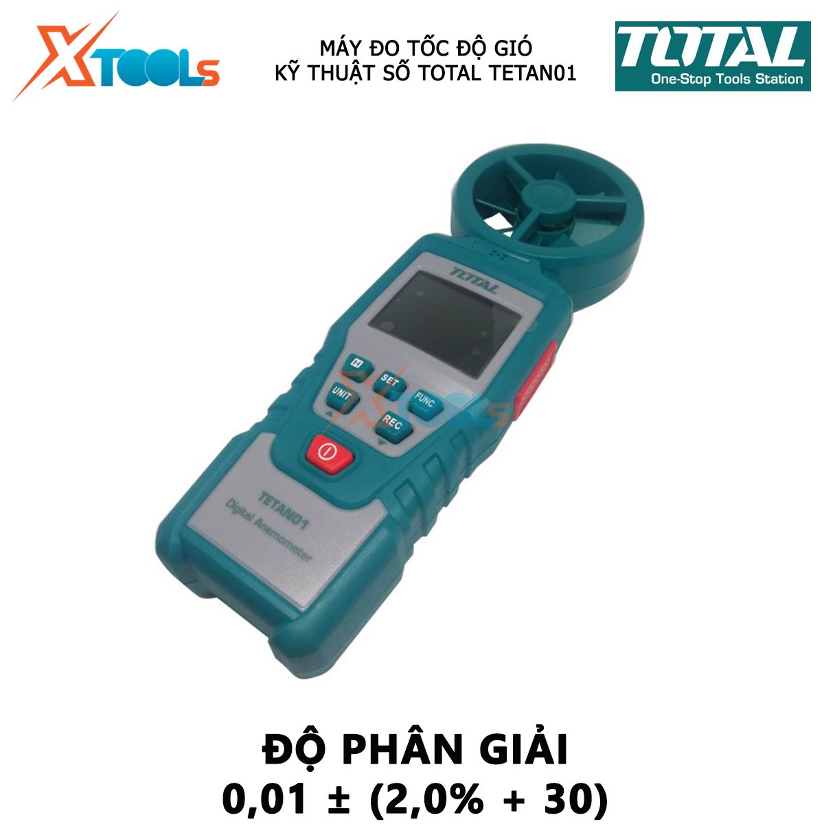 Máy đo tốc độ gió kỹ thuật số TOTAL TETAN01 | thiết bị đo lưu lượng gió Chức năng đèn nền, Với chức năng thông báo chỉ số pin mức thấp đo tốc độ và áp suất của gió [CHÍNH HÃNG][XTOOLs]