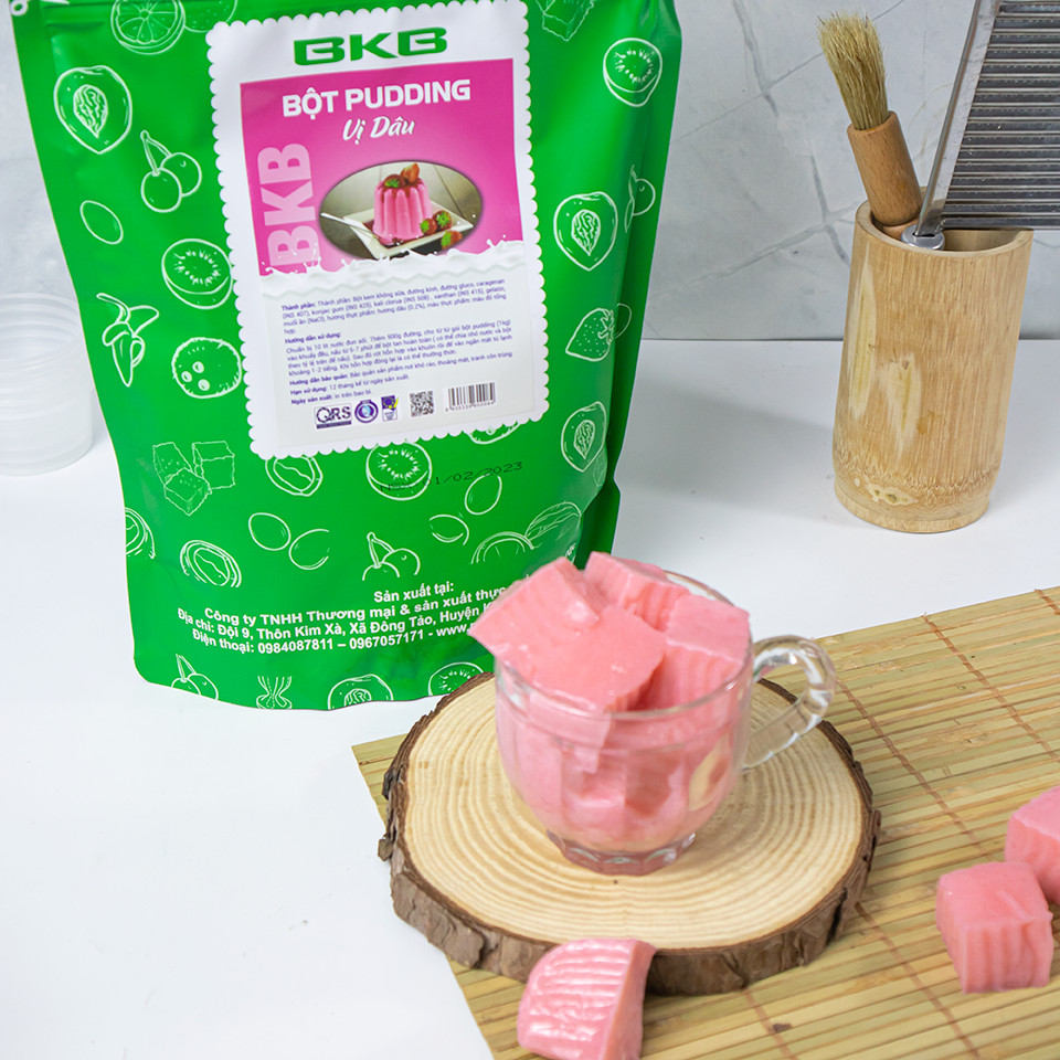 Bột Pudding BKB đủ vị  túi 1kg nấu pudding mềm mịn, thơm ngon
