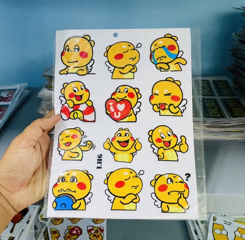 Tem logo khủng long kute keo nổi