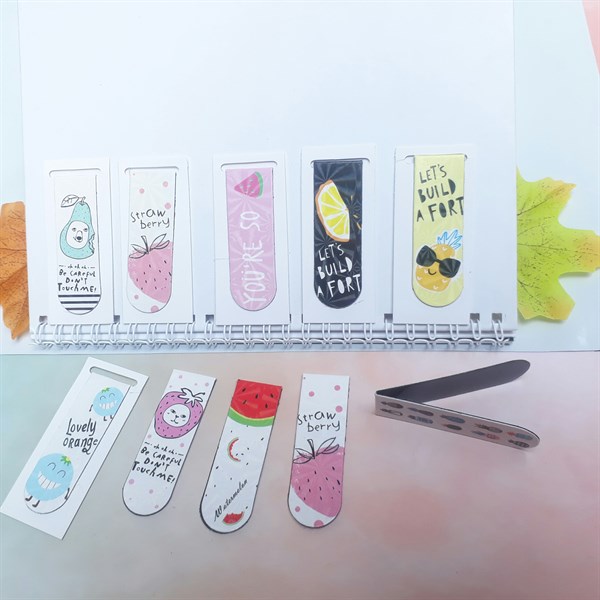 [HCM]Combo 5 Bookmark Nam Châm Đánh Dấu Sách - Trái Cây (Mẫu Ngẫu Nhiên)